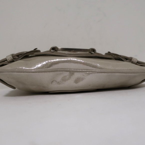 Jimmy Choo Tulita Clutch Silver Metallic Suede - Picture 9 of 12